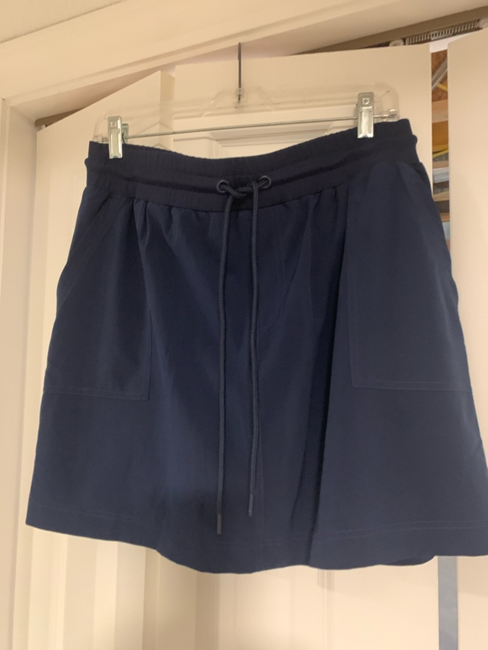 Navy Drawstring Pocket Skort